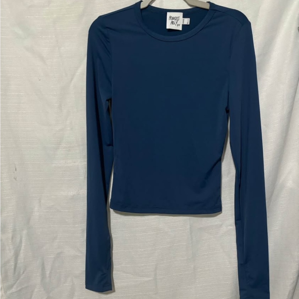 Princess Polly Navy Long Sleeve Top Women Size 4